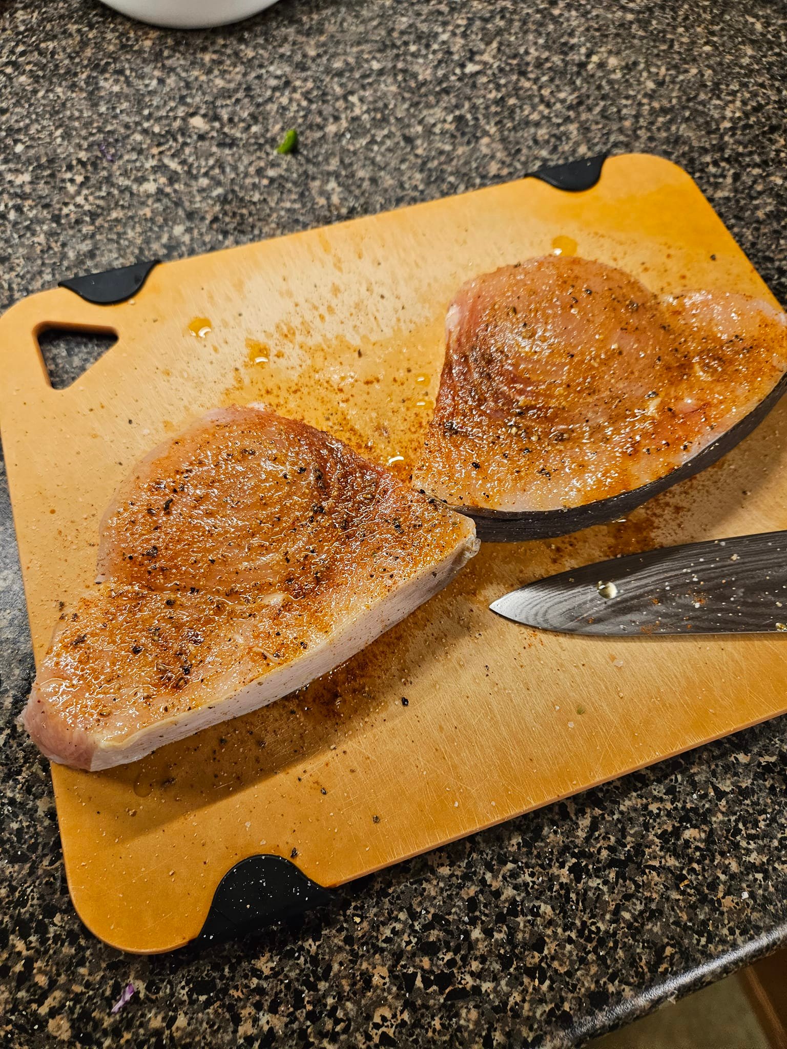 Swordfish prep close-up